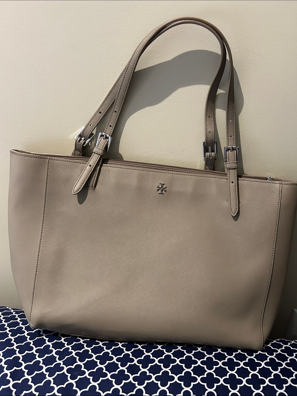 Tory Burch Taupe Leather Tote